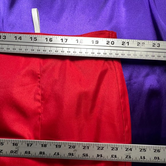 πFire Red Satin A-Line Viscose Blend Maxi Skirt - Picture 11 of 15